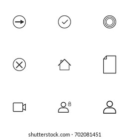 Business icon set vector line