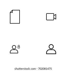 Business icon set vector line