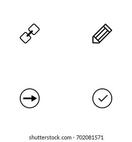 Business icon set vector line