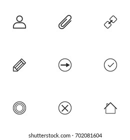 Business icon set vector line