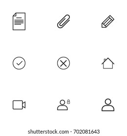 Business icon set vector line