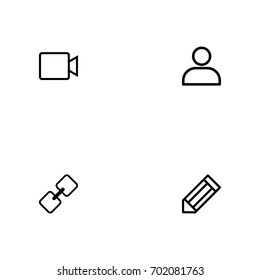 Business icon set vector line