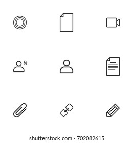 Business icon set vector line
