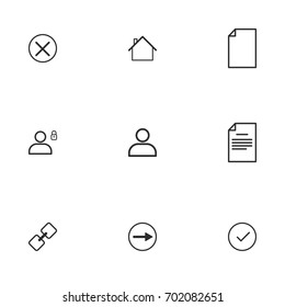 Business icon set vector line