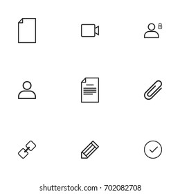 Business icon set vector line
