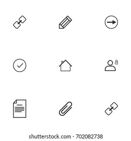 Business icon set vector line