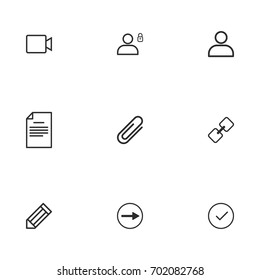 Business icon set vector line