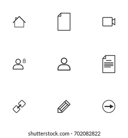 Business icon set vector line