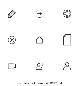 Business icon set vector line