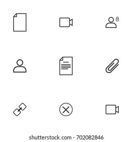 Business icon set vector line