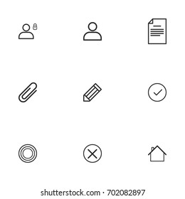 Business icon set vector line