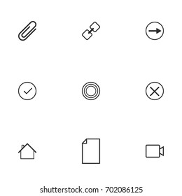 Business icon set vector line