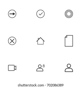 Business icon set vector line