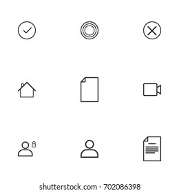 Business icon set vector line