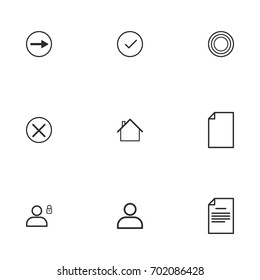 Business icon set vector line