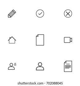 Business icon set vector line