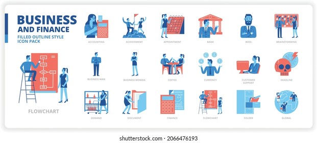 Business icon set for website, application, printing, document, poster design, etc.
