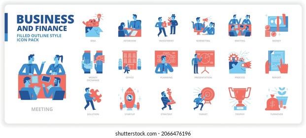 Business icon set for website, application, printing, document, poster design, etc.
