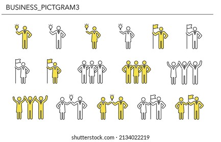 Business icon set3,yellow and black color,vector illustration