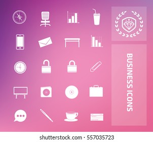 Business icon set,clean vector