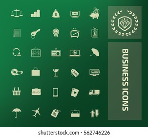 Business icon set,clean vector