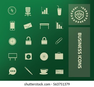 Business icon set,clean vector