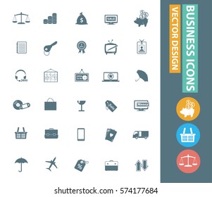 Business icon set,clean vector