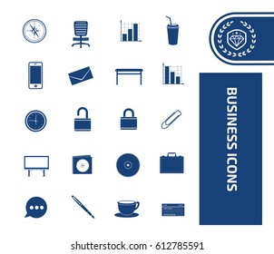 Business icon set,clean vector