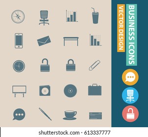 Business icon set,clean vector