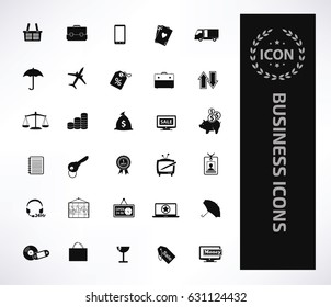 Business icon set,clean vector