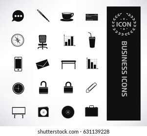 Business icon set,clean vector