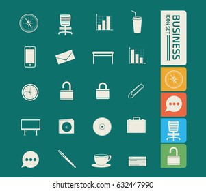 Business icon set,clean vector