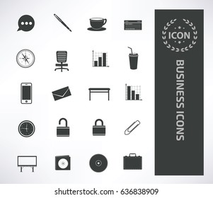 Business icon set,clean vector