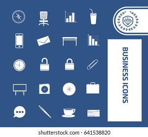 Business icon set,clean vector