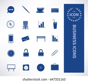 Business icon set,clean vector