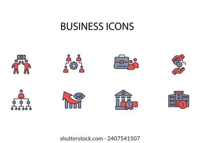 Business icon set.vector.Editable stroke.linear style sign for use web design,logo.Symbol illustration.