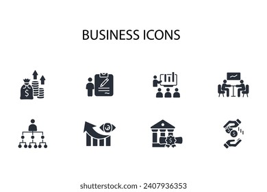 Business icon set.vector.Editable stroke.linear style sign for use web design,logo.Symbol illustration.
