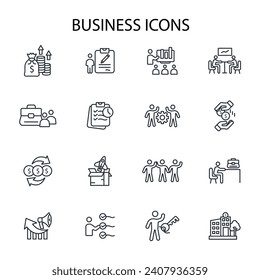 Business icon set.vector.Editable stroke.linear style sign for use web design,logo.Symbol illustration.