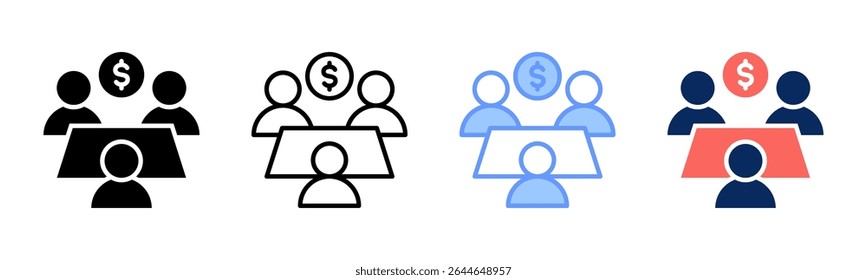 Business icon sheet multiple style collection