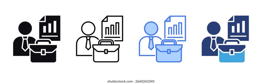 Business icon sheet multiple style collection