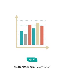 Business icon, statistics symbol. Flat vector sign isolated on white background. Used for web and graphic design, mobile app etc