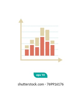 Business icon, statistics symbol. Flat vector sign isolated on white background. Used for web and graphic design, mobile app etc