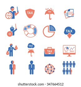 Business icon .tax icon silhouette vector set