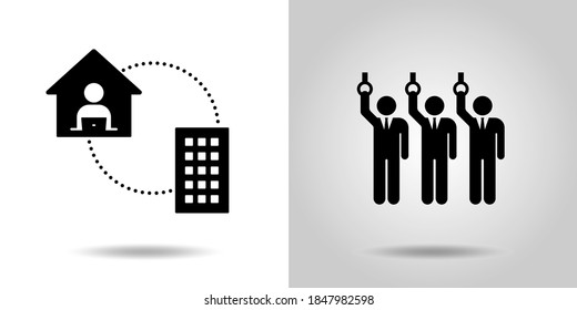 Business icon Telework and Commuting rush