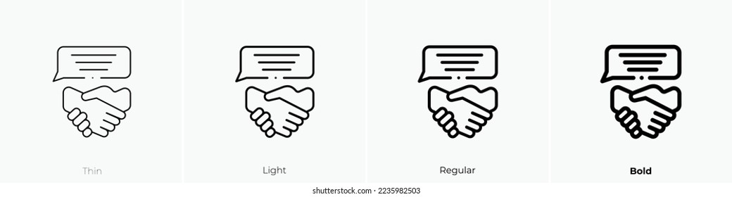 business icon. Thin, Light Regular And Bold style design isolated on white background