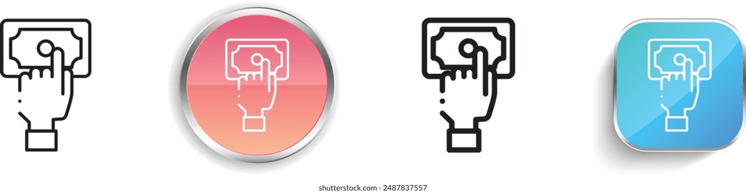Unternehmenssymbol. Flaches, lineares, regelmäßiges Design im Button-Stil isoliert auf weißem Hintergrund