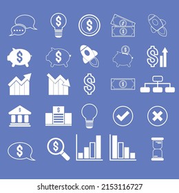 The Business icon vector bundle set for finance concept