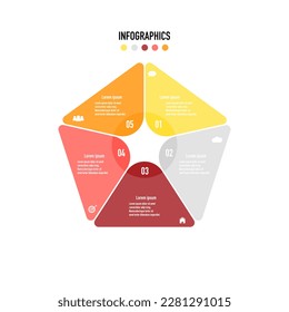El diseño de vectores de iconos de negocio se puede aplicar a formularios de flujo de trabajo, diagrama, presentación, trabajo como paso con 5 pasos.

