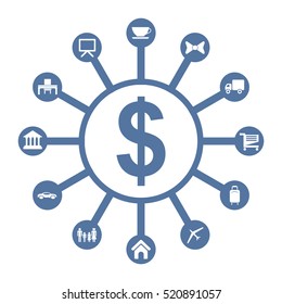 Business Icon Vector flat design style