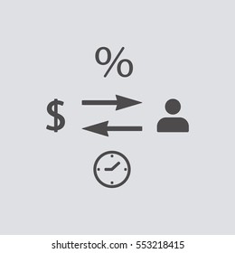  Business  icon, vector. Flat design.